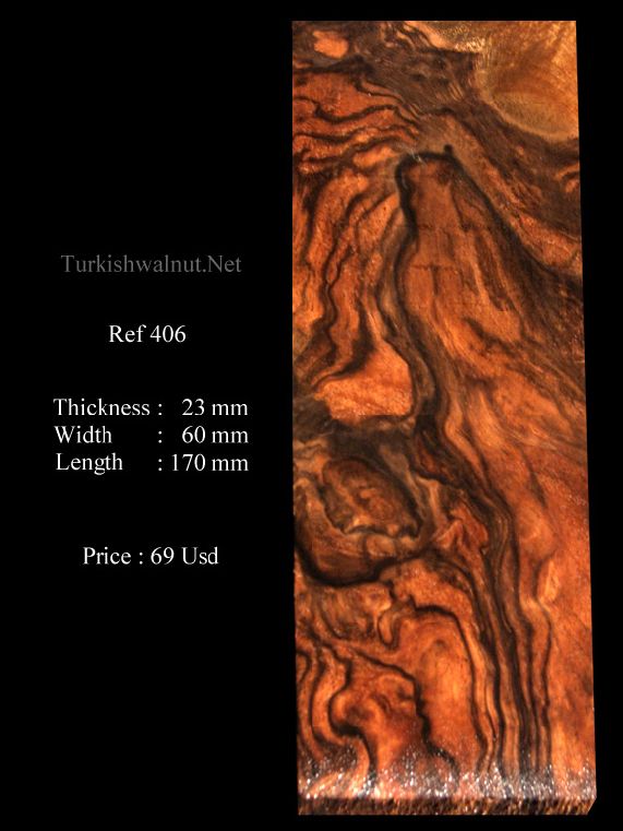 Exotic Exhibition grade Turkish walnut knife blocks & scales