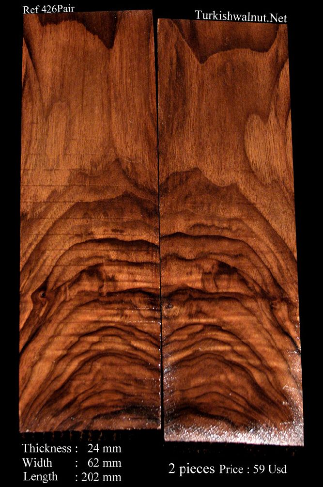 Exotic Exhibition grade Turkish walnut knife blocks & scales